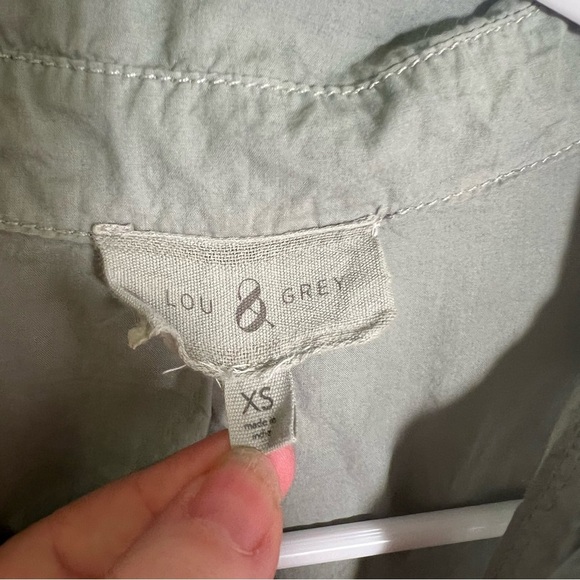 Lou & Grey Split Neck Tunic Top Light Green XS - Picture 8 of 9